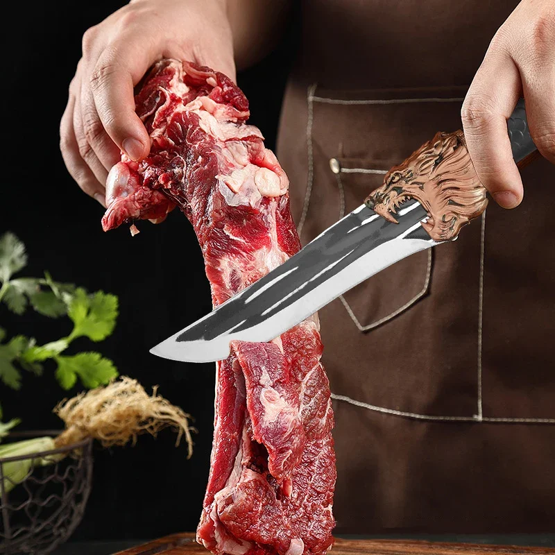 Multi-Purpose Kitchen Knife for Meat BBQ Cooking Tools Stainless Steel Butcher Knife Pastic Handle Fishing Boning Knife