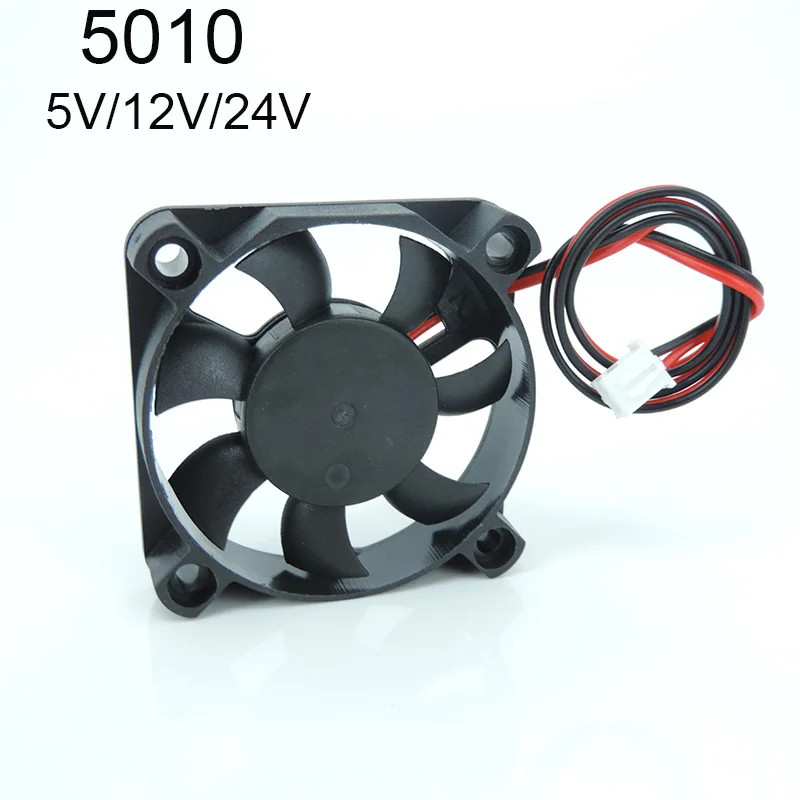 DC 5010 5V/12V/24V Computer CPU Cooler Mini Ventola di raffreddamento 50MM Piccola ventola di scarico per stampante 3D 2 pin 50x50x10mm W1