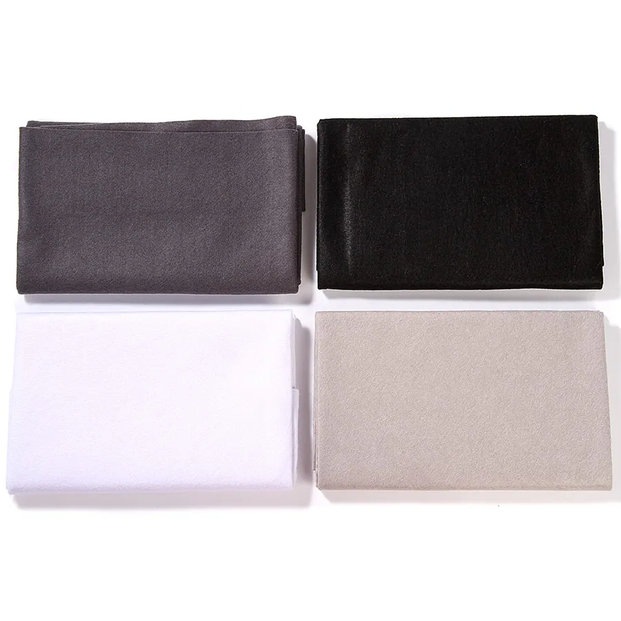 90X92CM Pure Color Soft Felt Fabric Grey White Black Nonwoven Cloth Needlework DIY Sewing Crafts Materials Clothes Supplies