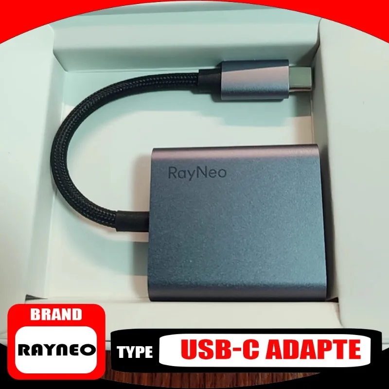 Adaptador USB-C Portátil RayNeo: Conversor de Tela para Óculos RayNeo Air e Equipamentos de Jogo com Montagem C