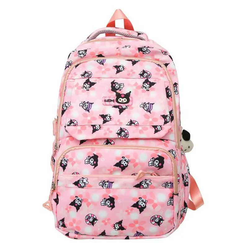 Kuromi Girls Backpack Cute School Bags For Student Teens Girls Pockets Women Laptop Backpack