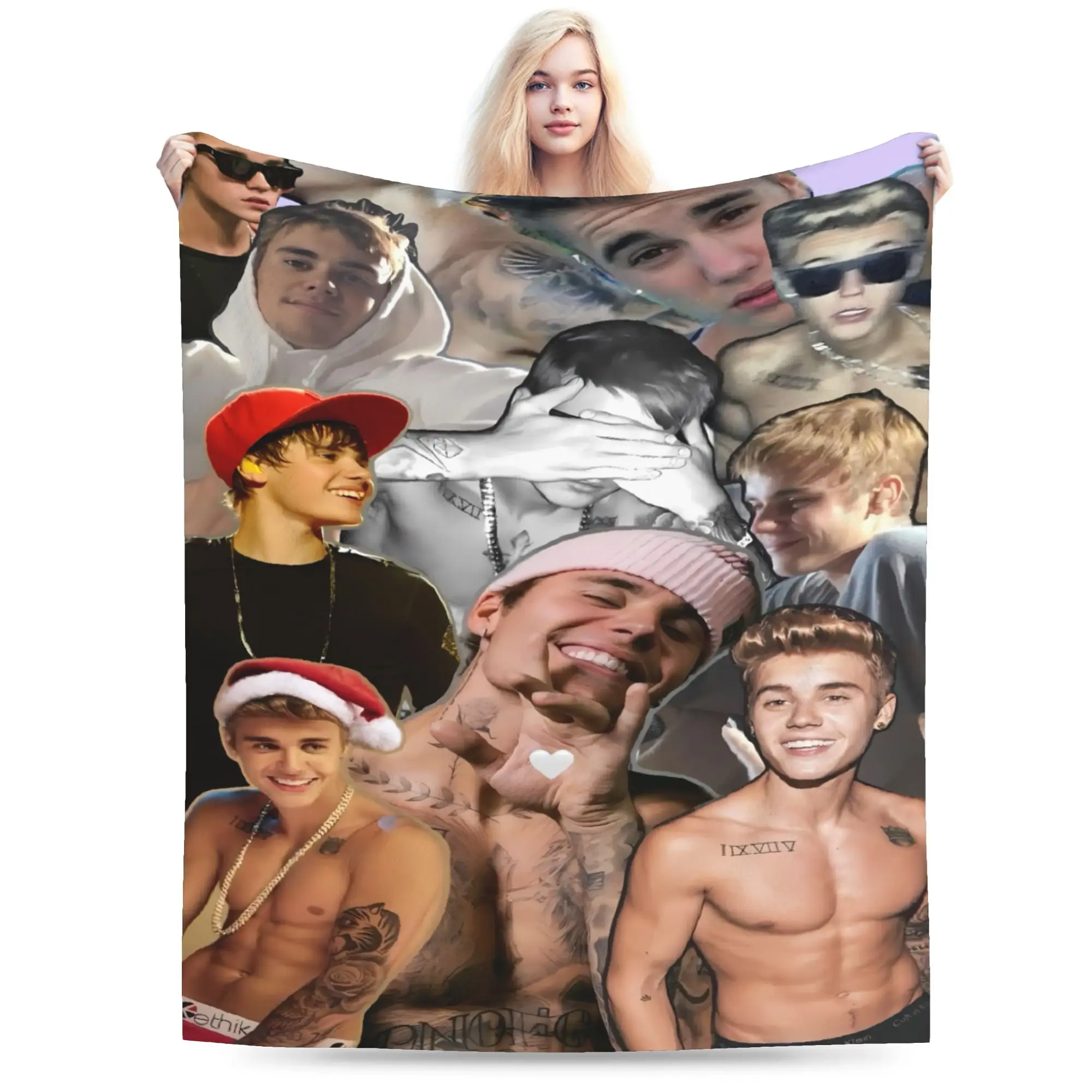 Popular Singer JBiebs  Flannel Blanket Spring  Warm Soft Bedding Throws for Children Home Decor Novelty Bedspread Sofa Bed Cover