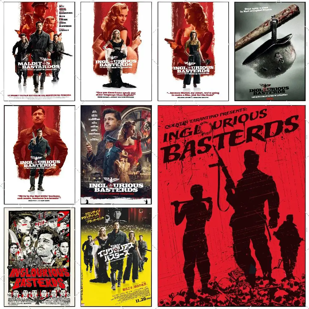 War Movies I-Inglourious B-BasterdsS Poster High-definition art sticker Self adhesive waterproof home decoration for living room