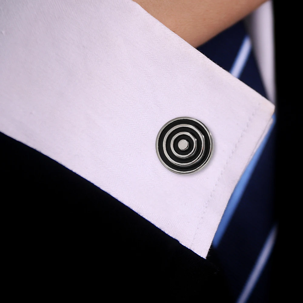 Persönlichkeit Formal Schwarz Blau Herren Dartscheibe Manschettenknöpfe Runde Schild Ärmel Knopf Für Hemd Anzug Smoking Bluse – Detail 4