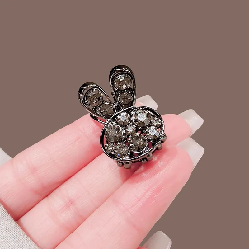 High-end Rhinestone Rabbit Small Hair Grab Exquisite Cute Mini Hair Claw Bang Clip Princess Head Top Clip Women Hair Accessories - view 5