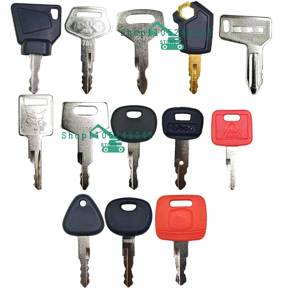 13Pcs Ignition Key Sets for Construction Machinery Tractors and Excavators Replacement Car Master Key Ignition Set H800 5P8500