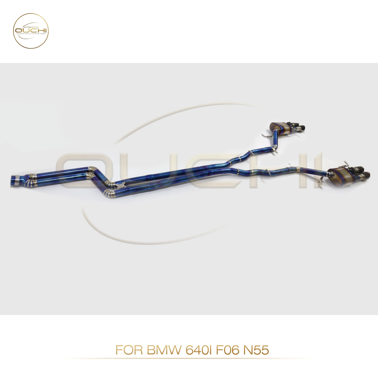 OUCHI عالي الأداء Catback لسيارات BMW 640i F06 N55 سبائك التيتانيوم صمام إلكتروني كاتم الصوت نصائح نظام العادم قطع غيار السيارات