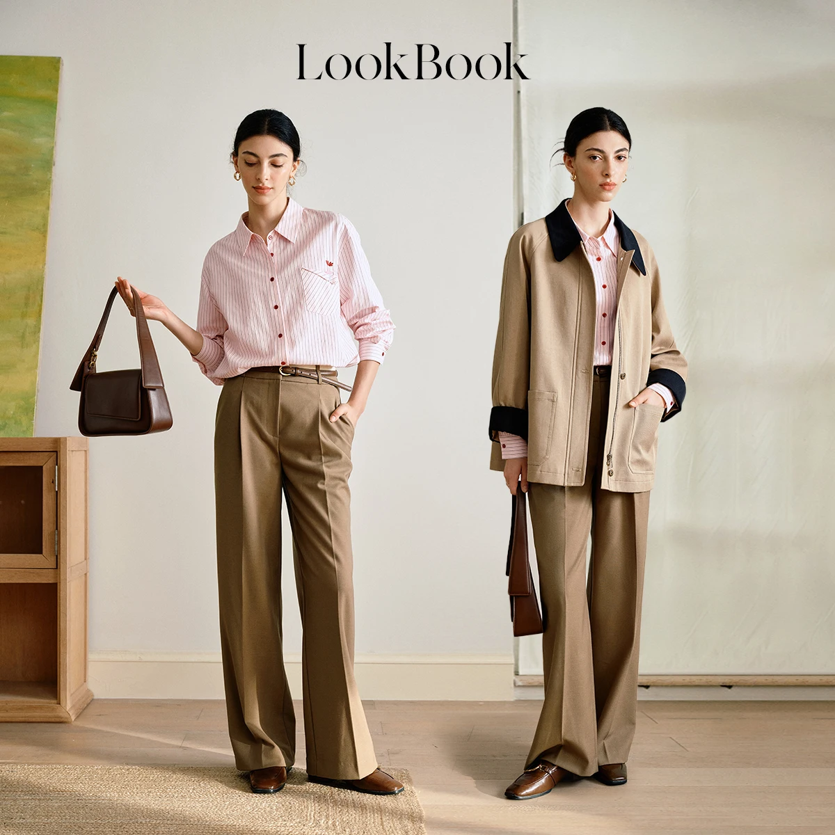 Olrain casual versátil camisas femininas 2025 outono novo commuter magro listrado camisa superior senhoras blusa de manga longa m57qc000129