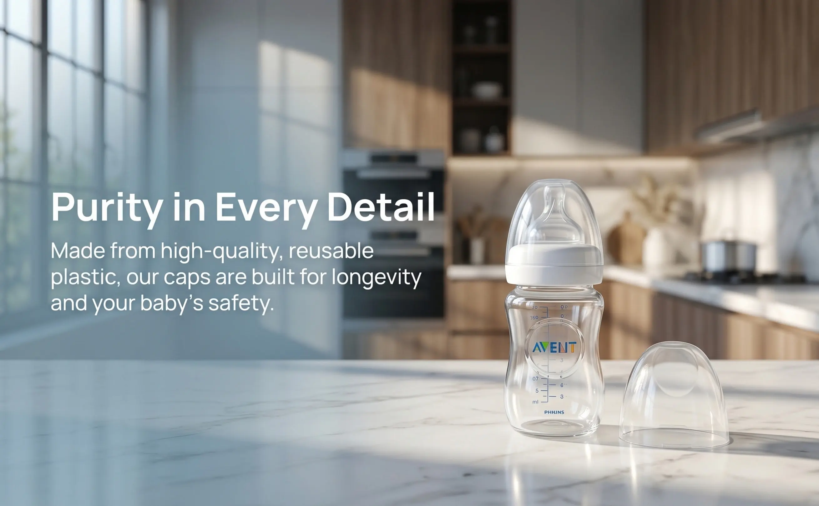 4 Pcs Bottle Caps Replacement Milk Clear Feeding Bottles Baby Cover Replacements Lid Where