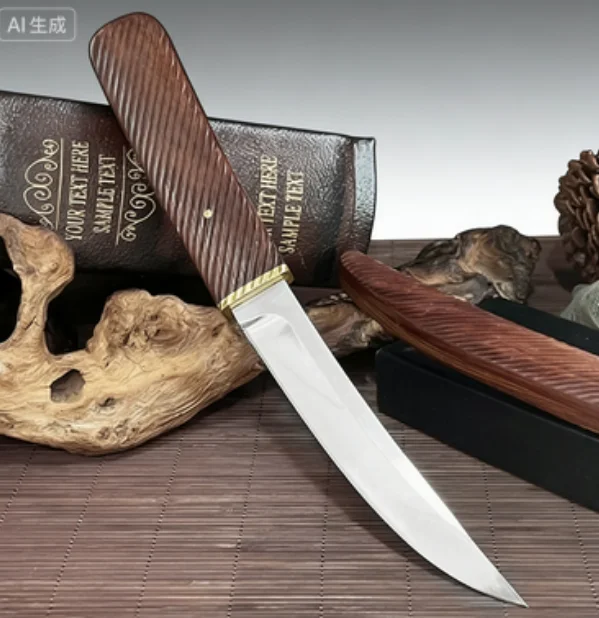 

Японский нож Dragon Tooth с фиксированным клинком, нож для кемпинга, прямой нож для выживания в дикой природе, подарок для мужчин.