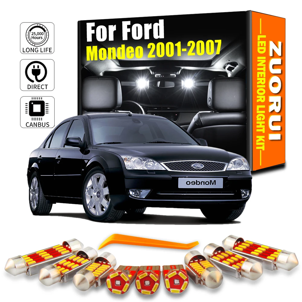 

14Pcs Canbus Car LED Interior Light Vanity Mirror Reading Map Trunk Bulb Kit For Ford Mondeo 2001 2002 2003 2004 2005 2006 2007
