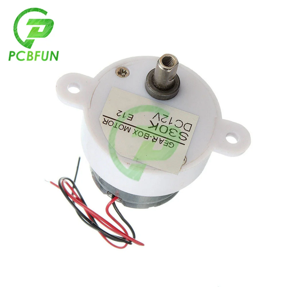 DC 12V S30K Reduction Motor 7.5rpm 2 Wires for Electronic Toys Fan