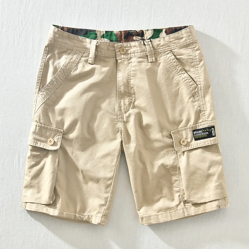 

Fashion Male Summer Cargo Short Pants Pocket Decoration Cotton Casual Versatile Street Shorts With Multiple Pockets