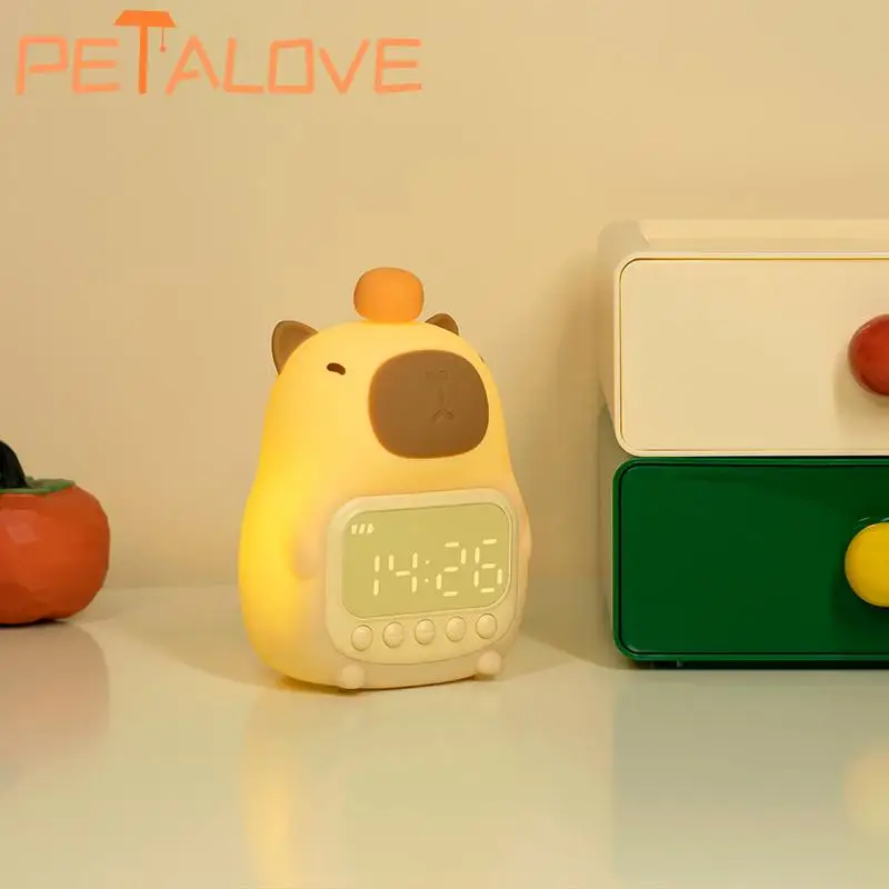 Capybara Alarm Clock Rechargeable Mobile Smart Settings Timing Silicone Lamp Unique Bedside Decoration Pat Brightness Adjustment