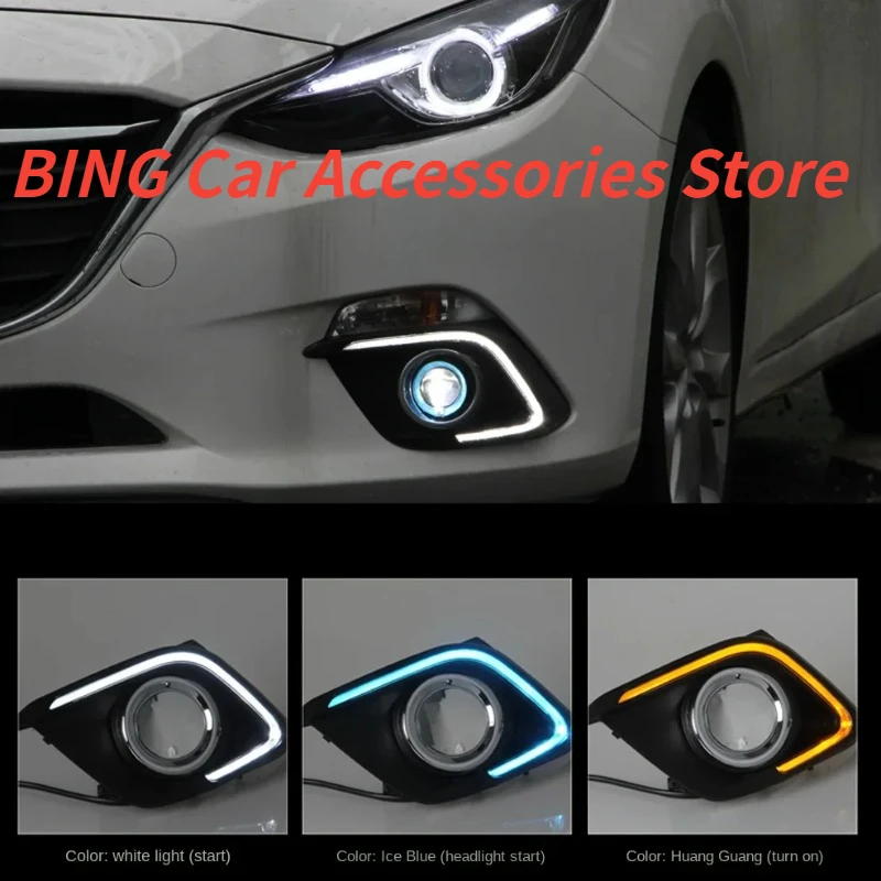 

For Mazda3 Axela 2014 2015 2016 Car Accessories modified LED daytime running lights light guide turn signals fog Lamp