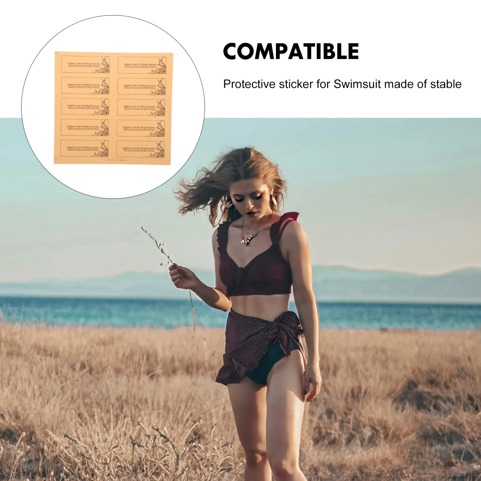

100pcs Protective Sticker 4x11 2cm Adhesive Liner For Swimsuit Underpants Underpants Protective Decal Reusable Keep Clean