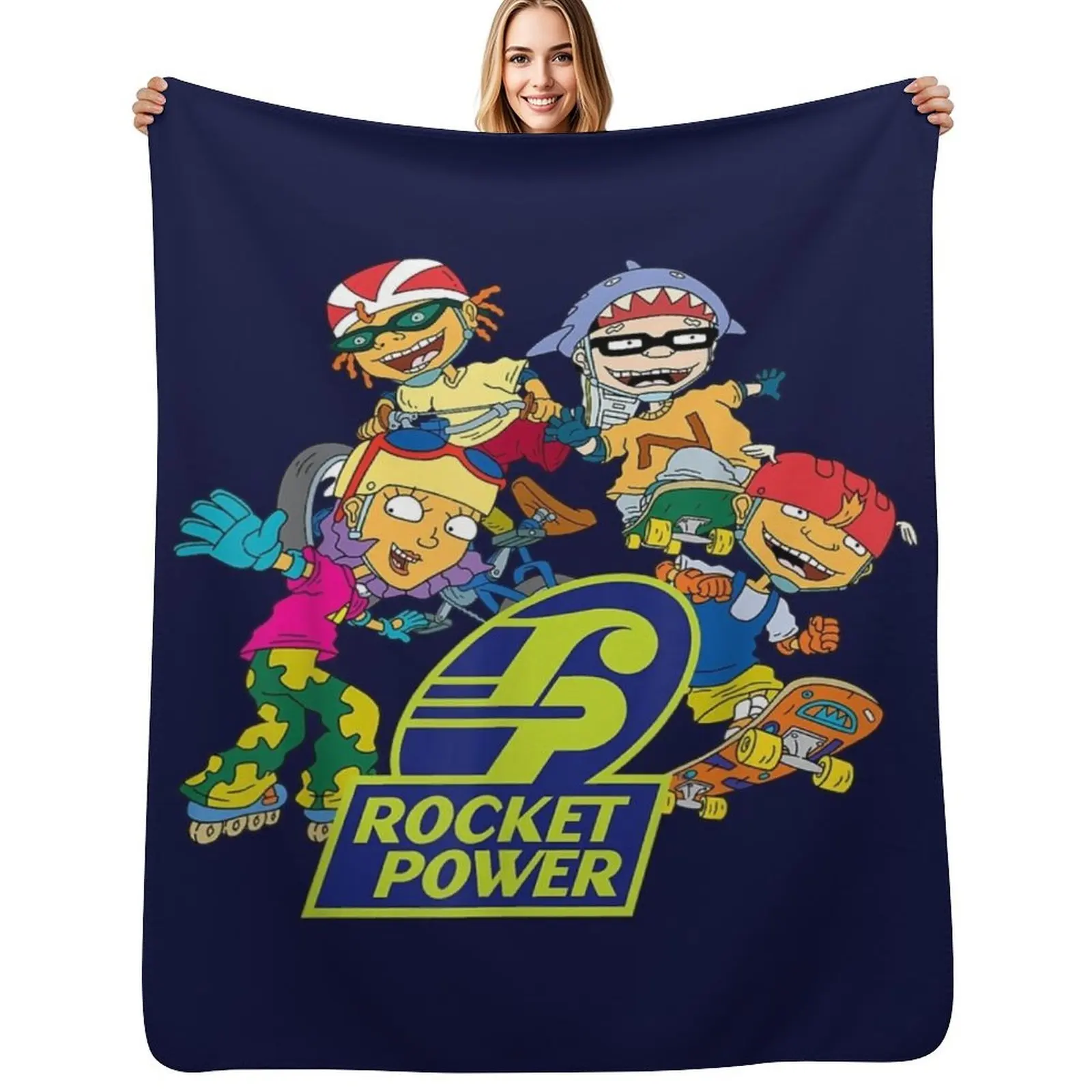 Nickelodeon Rocket Power Character Throw Blanket Portable Lightweight Blanket for Travel Camping