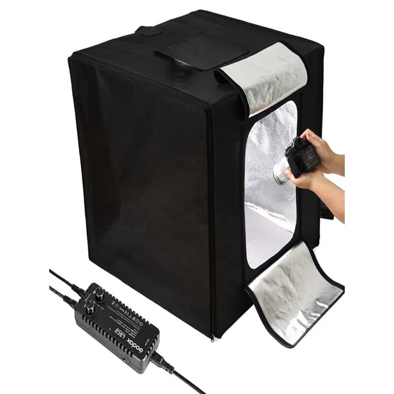 

80Cm three-way dimming light box LED studio product shooting always on light portable bag