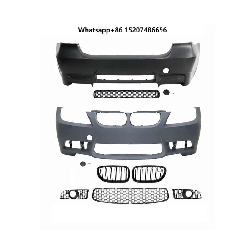 E90 M3 Body Kit Exhaust Front Lip 3 Series Car Bumper for   E90 M3 Style Front Rear Bumper Bodykit