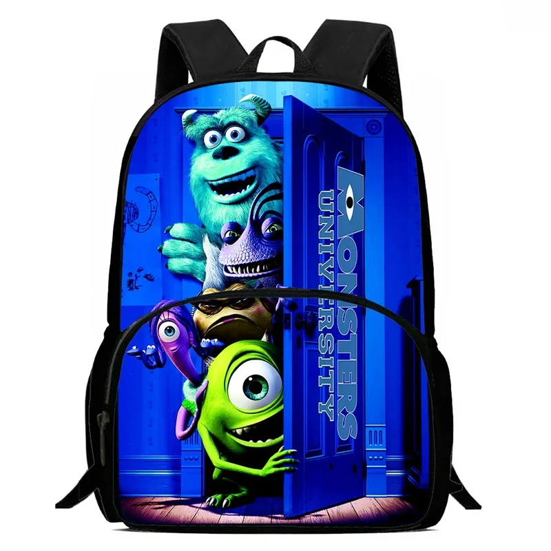 Monsters Inc School Backpack with Front Pocket,Cartoon School Bags for Boys Girls,Durable Kids Backpack for Pupil Students