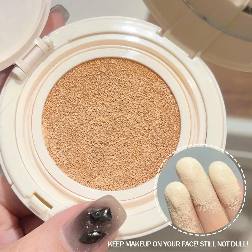 ใหม่ 2 In 1 Double Layer Face Powder Cushion ครีม Natural Lasting Brightening กันน้ํา Oil Control Liquid Foundation