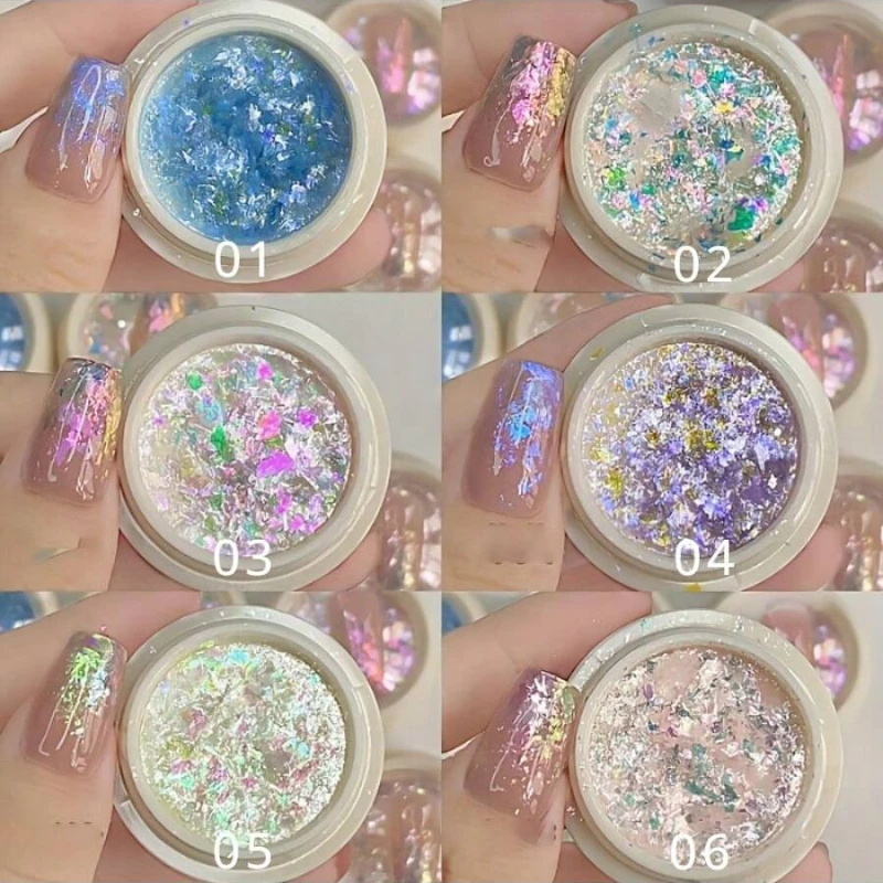 1pc Nail Art Glitter Powder Polarized Opal Iridescent Reflective  Powder Ice Scale Magic Highlight  Nail Decoration Tools