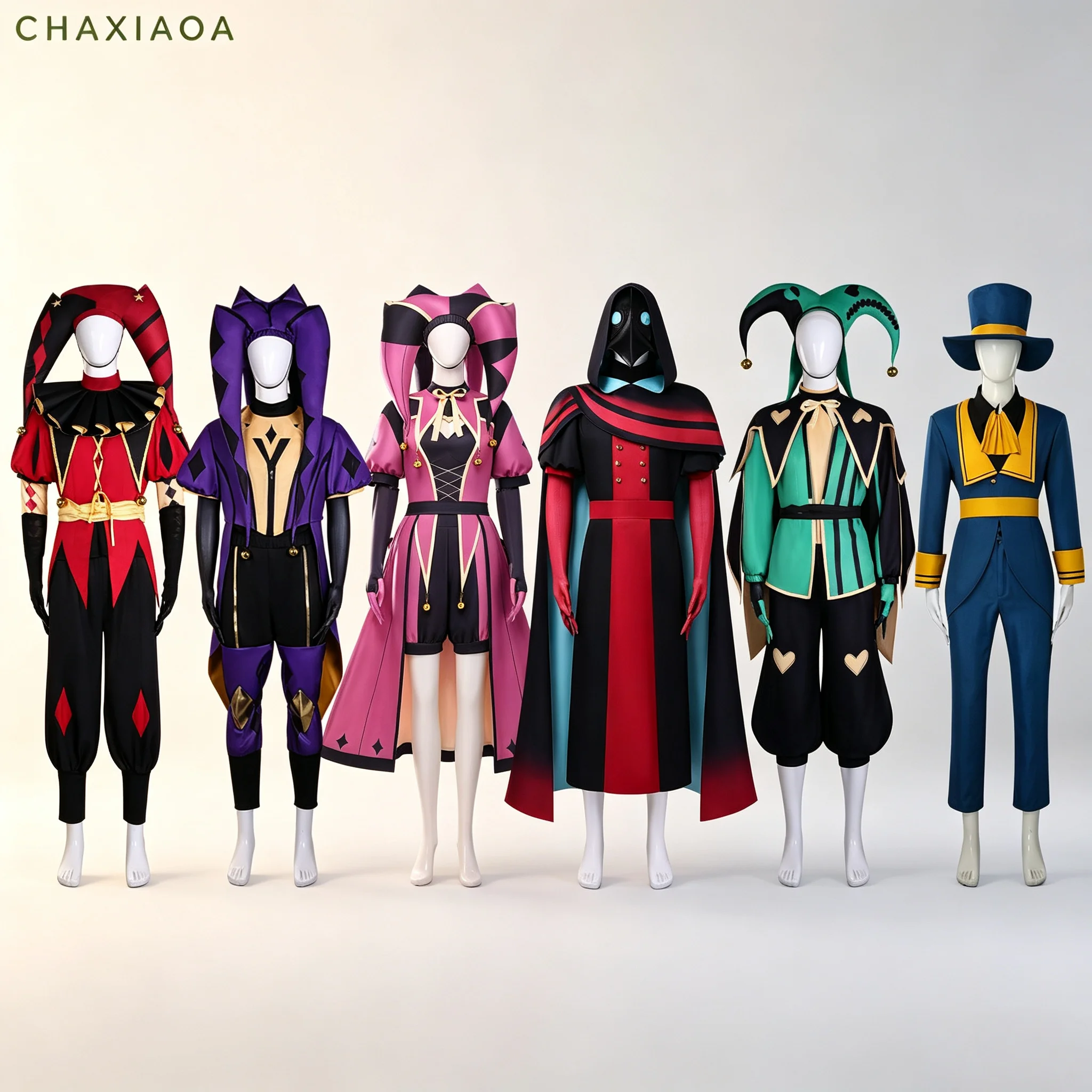 Disfraz de Cosplay de Circo, Pierrot Arlequín, Conjunto Completo de Payaso Bufón, Traje para Halloween, Carnaval, Juego de Roles, Accesorios
