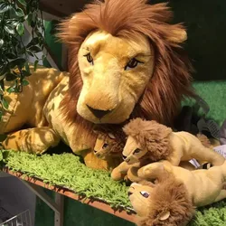 Lovely Lion Lying Parent Son Lifelike Animal Soft Stuffed Doll Soft Plush Toy Girl Boy Birthday Christmas Gift 1pc