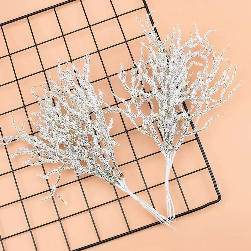 6 stücke künstliche Pflanzen Blumen heiße Verkäufe für zu Hause Hochzeit Weihnachten Schnee Topfpflanzen DIY Arrangement Vase Fotografie Requisiten