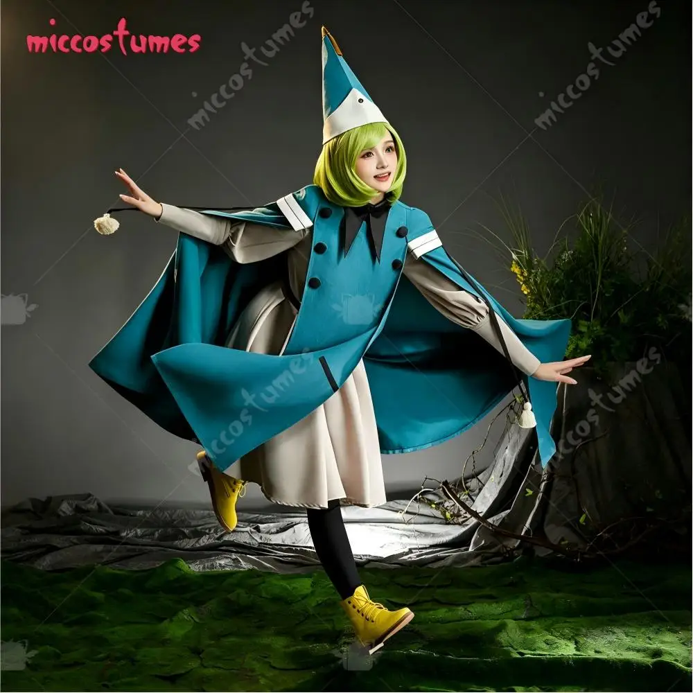 【Versandfertig】Miccostmes Hexenhut Coco Cosplay-Kostümkleid und -Hose mit Umhang und Hut für Halloween
