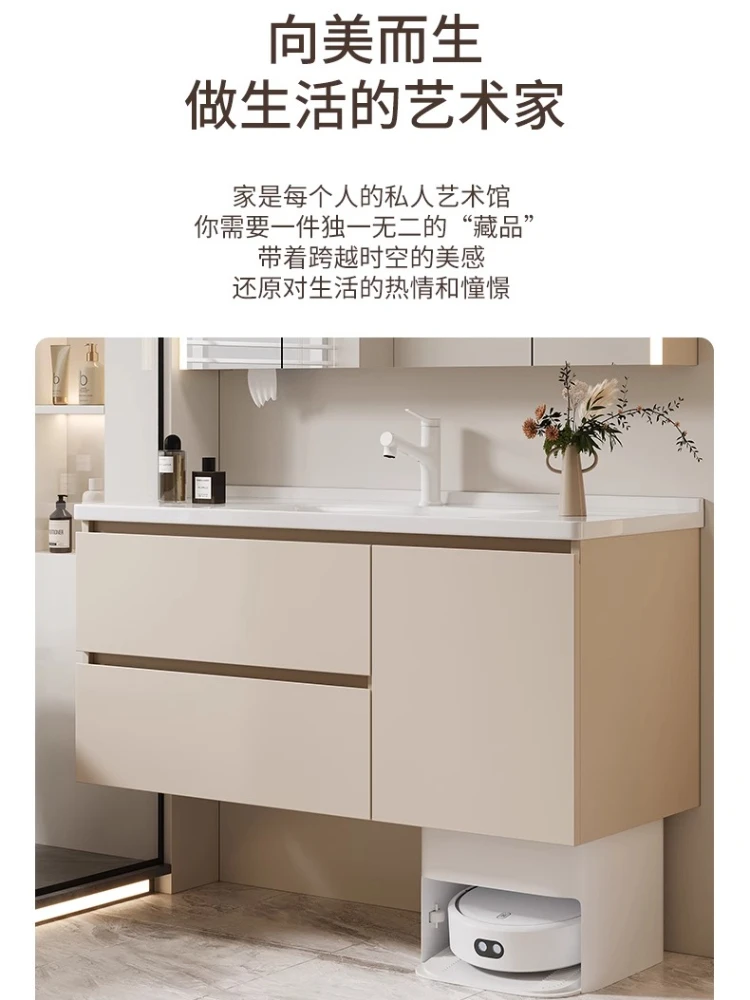 Armário de lavatório de mão integrado de cerâmica combinado banheiro lavatório armários de banheiro conjuntos de vaidade