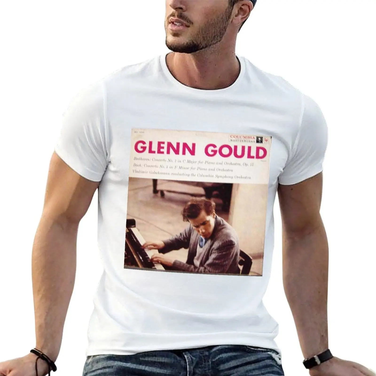 Glenn Gould, Piano, Beethoven, Bach T-Shirt Regular Fit Plain Tee Shirt