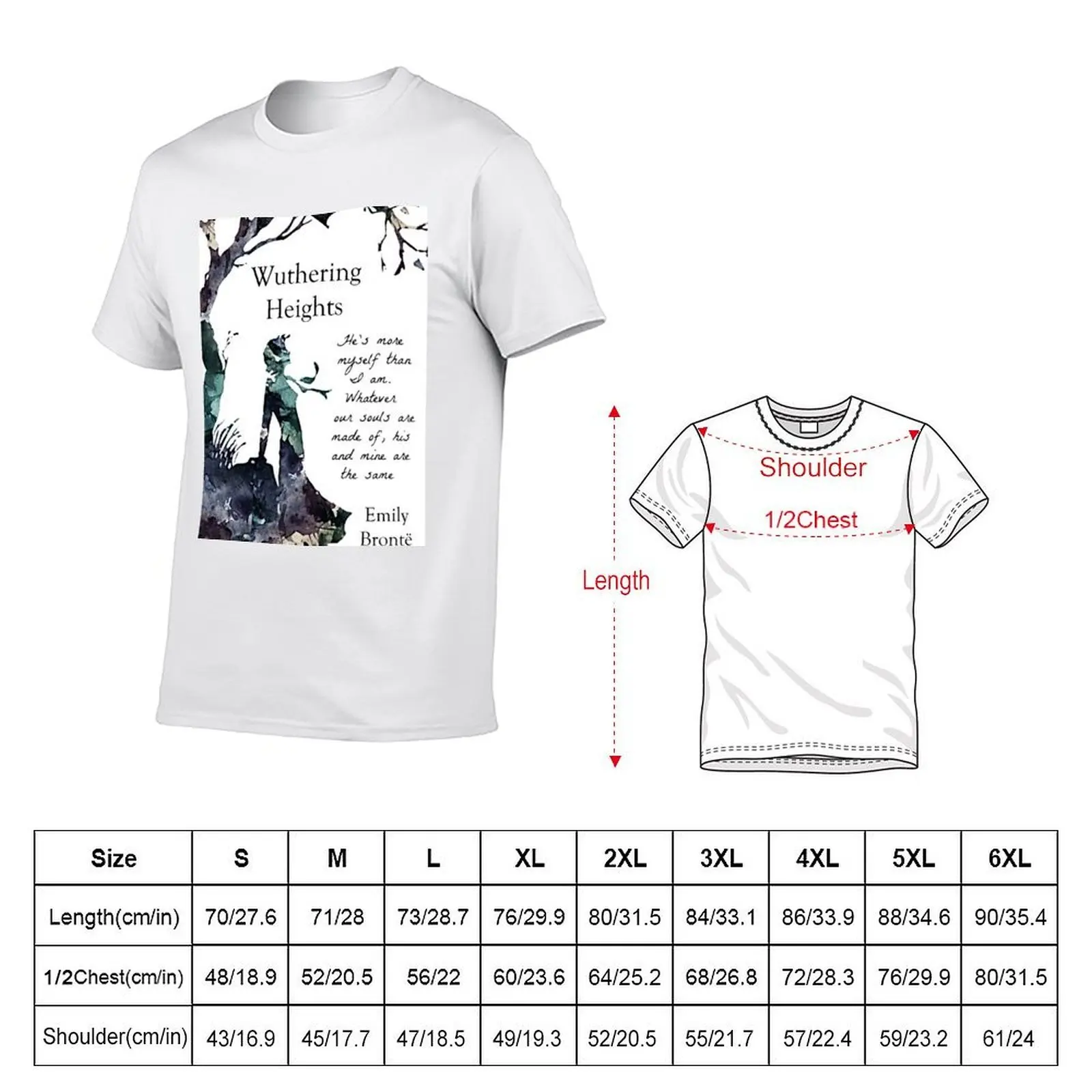 Wuthering Heights, Emily Bronte T-Shirt anime stuff blue archive mens graphic t-shirts funny