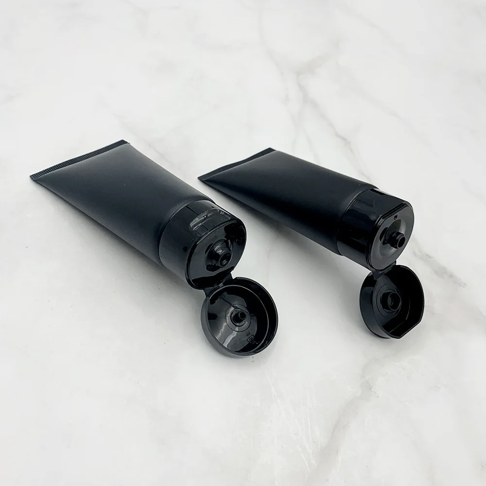 20Pcs Empty Plastic Matte Black Soft Tube with Flip Cap Squeeze Packing Bottle 50ML Hand Cream Lotion Cosmetic Travel Container