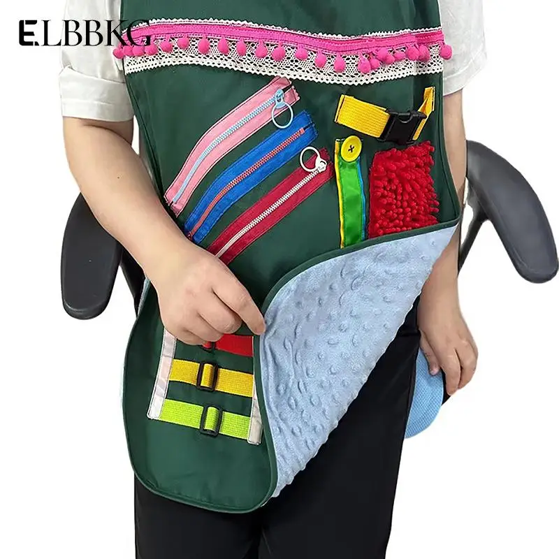 Multifunction Alzheimer Fidget Anxiety Relief Educational Apron Dementia Patients Sensory Toy Elderly Awareness Training Tools