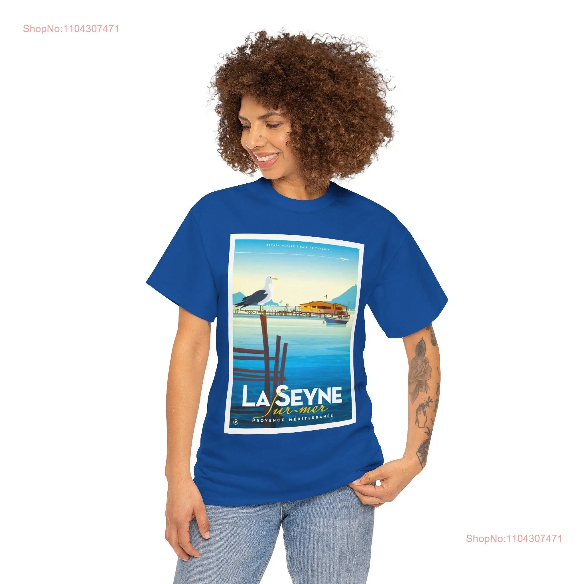 La Seyne sur Mer T shirt Design Evoking the Côte d'Azur Perfect Souvenir long or short sleeves