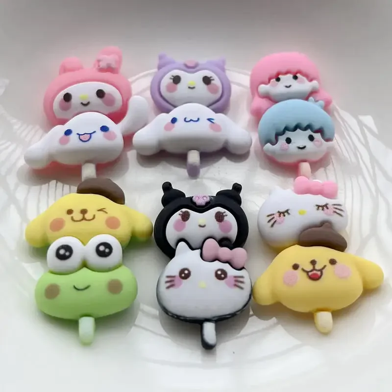 10pcs new cute cartoon animal lollipop kitten flat back resin roll pie scrapbook Diy party hairpin accessories decoration