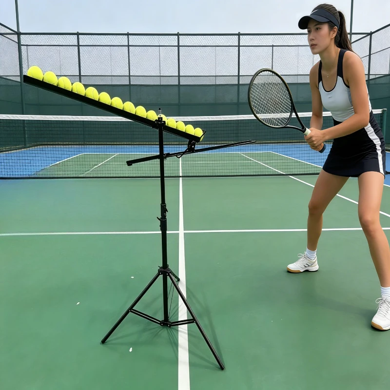 

Adjustable Height Tennis Ball Machine Large Capacity Tennis Throwing Machine Durable Balls Trainer Portable Sports Equipments