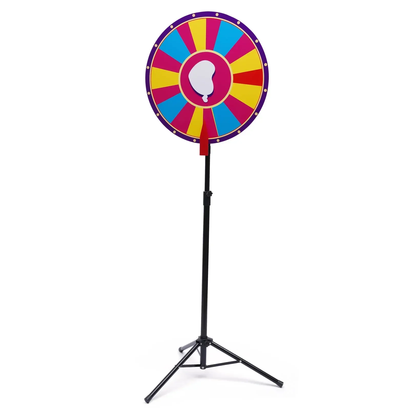 Rueda de premio con trípode plegable, altura ajustable, 18 ranuras, 24 pulgadas, soporte de suelo, Color, borrado en seco,