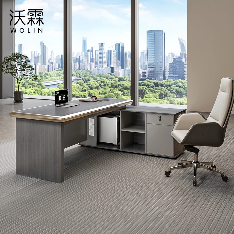 Lmm simple modern supervisor manager table office furniture table and chair combination single table