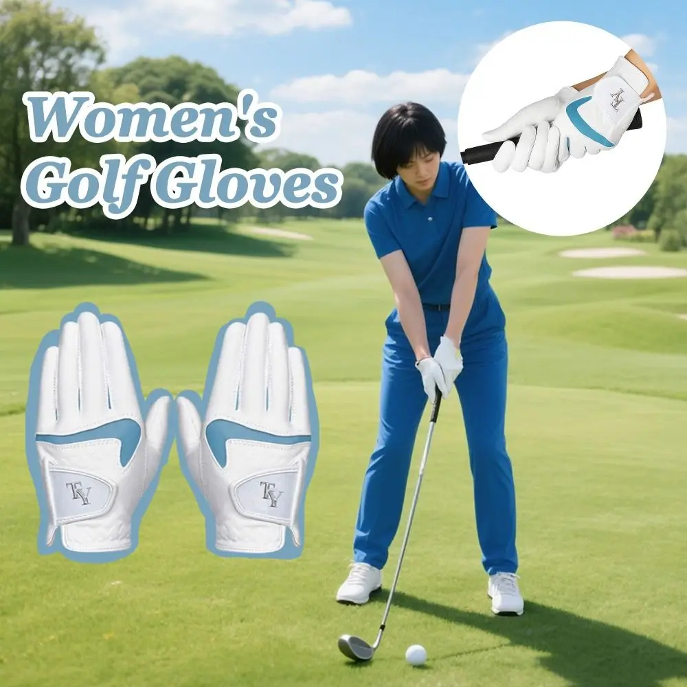

Breathable Women's Golf Gloves Comfortable Non-slip Sport Gloves Durable Wear Resistant Full Finger Golf Gloves Palm Protection