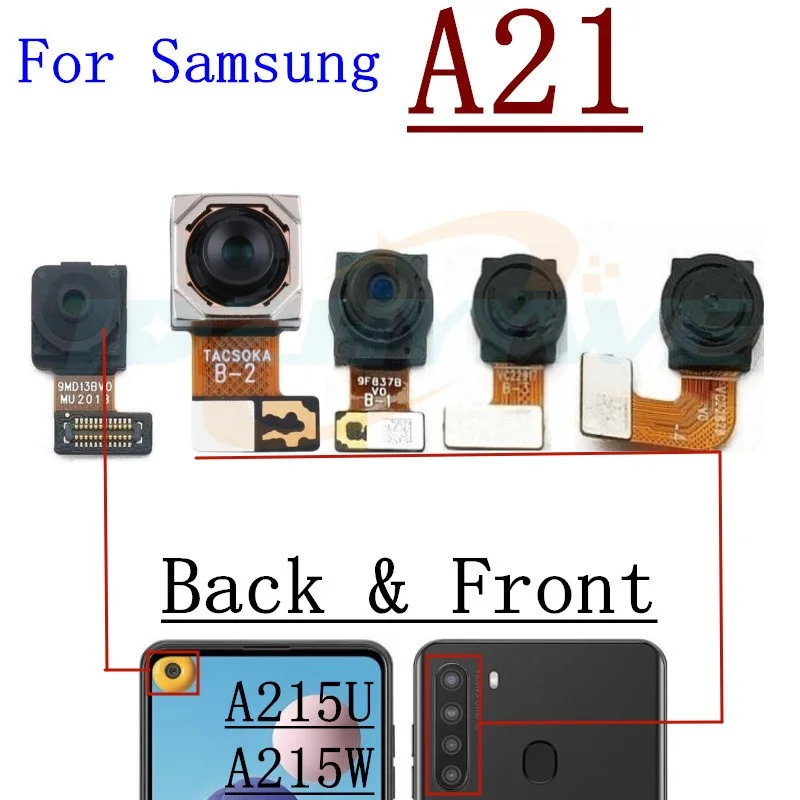 Rear Camera For Samsung Galaxy A21 A215 A21s A217 Back Big Main Front Facing Camera Module Flex Cable Spare Parts