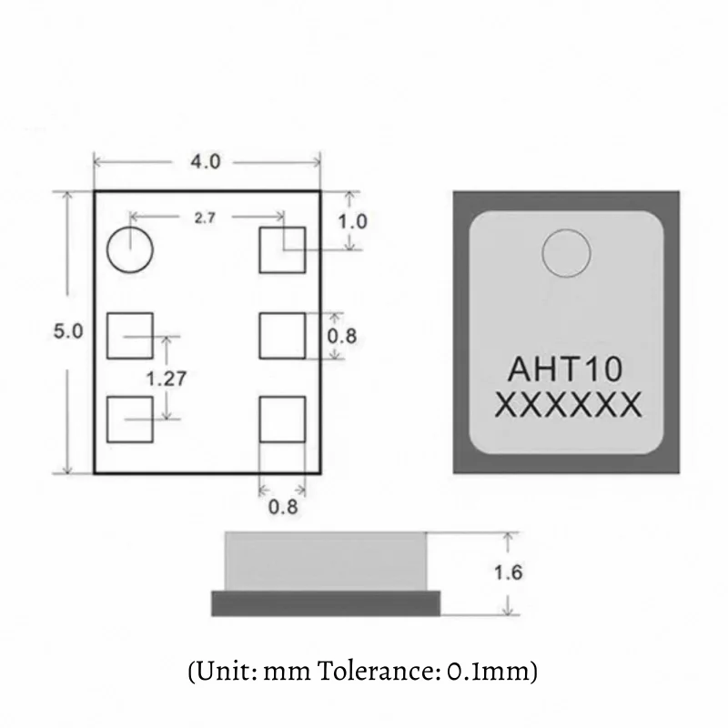 5pcs AHT10 high-precision temperature and humidity sensor module digital output I2C interface