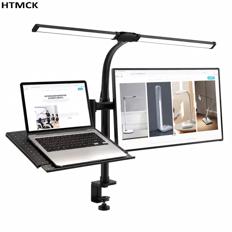Clip-on Metal LED Desk Lamp, 3 Color Modes 10 Brightness Levels, Flexible Rotatable Lamp Head for Reading Working Gaming