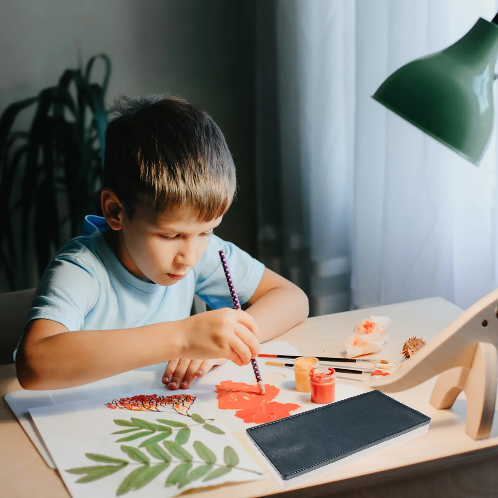 صندوق طلاء بلاستيكي محكم 24 بئر عميق مناسب للألوان المائية الغواش الاكريليك النفط الطلاء صندوق ألوان شبكات صندوق الطلاء