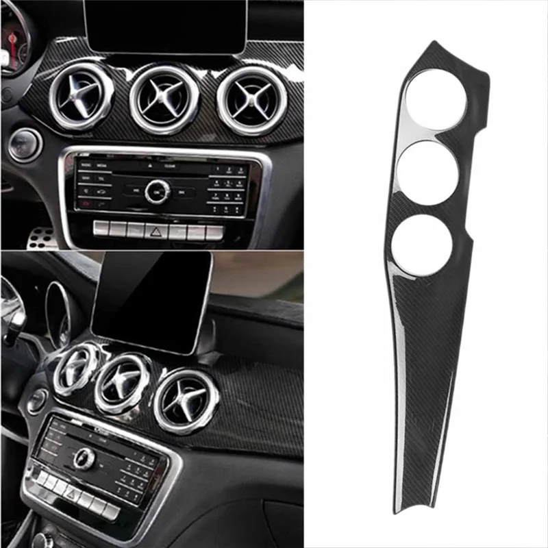 Carbon Fiber Car Dashboard Center Console Air Condition Panel Decoration For Mercedes Benz W176 GLA X156 CLA C117 13-19 Parts