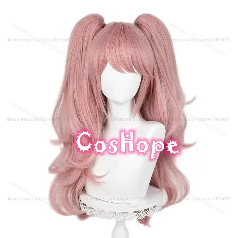 Peluca de Cosplay Enoshima Junko con coletas, peluca rosa, pelucas de Cosplay de Anime, pelucas sintéticas resistentes al calor de Anime