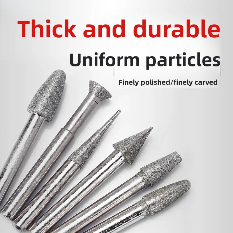 

6 Handle Electroplated Emery Grinding Head / 120 Mesh Stone Glass Tile Grinding / Electric Grinder / Grinding Head