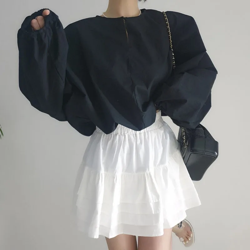 

Faionable Свободный дизайн Фонарь Све Защита от солнца irt Женский Ele Универсальный белый топ Весна Новое поступление Корейский Sle