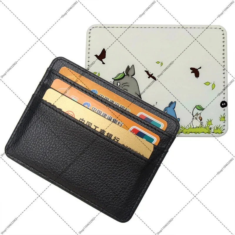 Totoro Cute Slim ID and Bank Card Holder Wallet for Men and Women Cartoon Anime Pattern Cards Holders Card Protector Case Gift - view 5